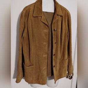 Vintage  Suede Brown Coat /blazer soft shape over sized